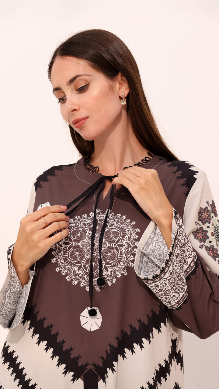 Layali Mocha Kaftan Dress