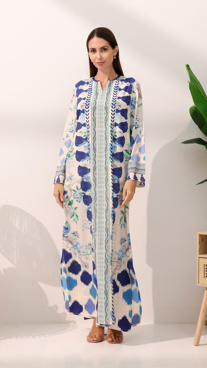 Blossom Charm Kaftan White