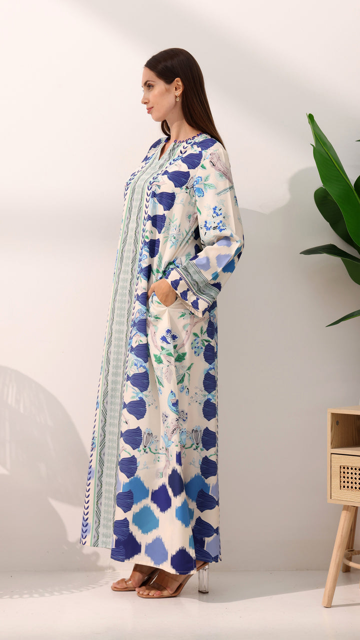 Blossom Charm Kaftan White