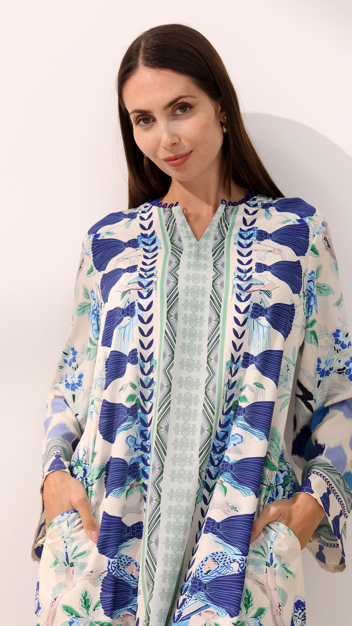 Blossom Charm Kaftan White