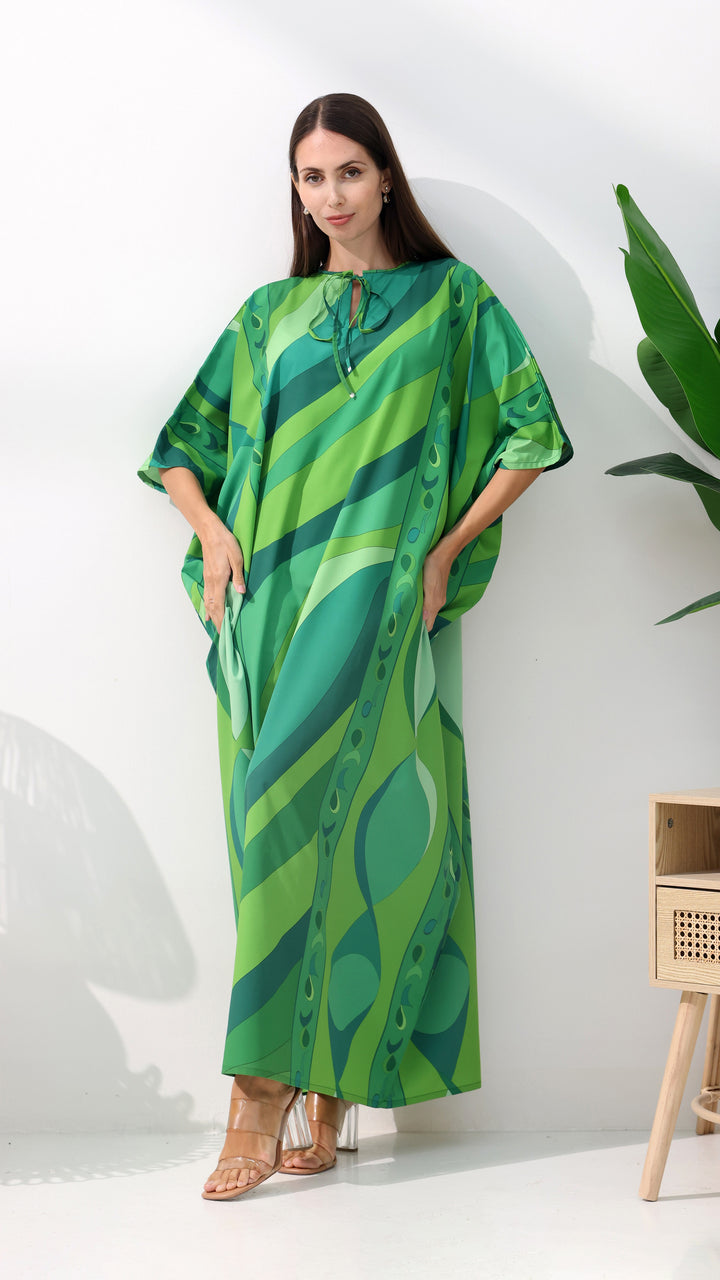 Celestial Green Elegance Kaftan
