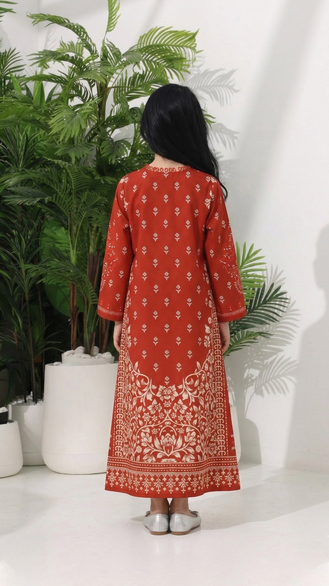 Zephara Garnet Kids Kaftan Dress