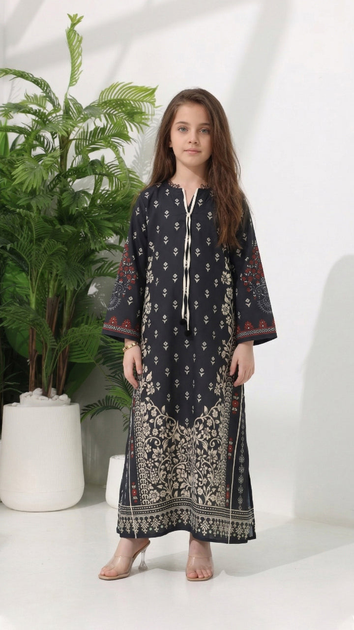 Zephara Noire Kids Kaftan Dress