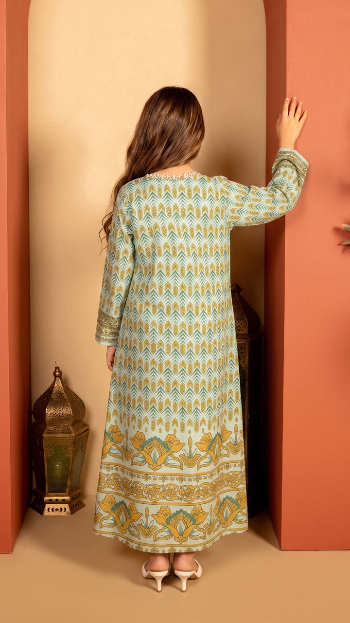 Verdant Dawn Kids Kaftan Dress