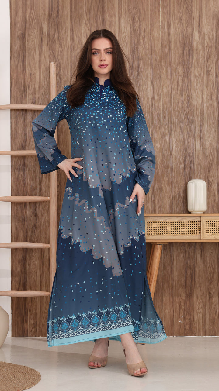 Rubelina Azure Kaftan Dress