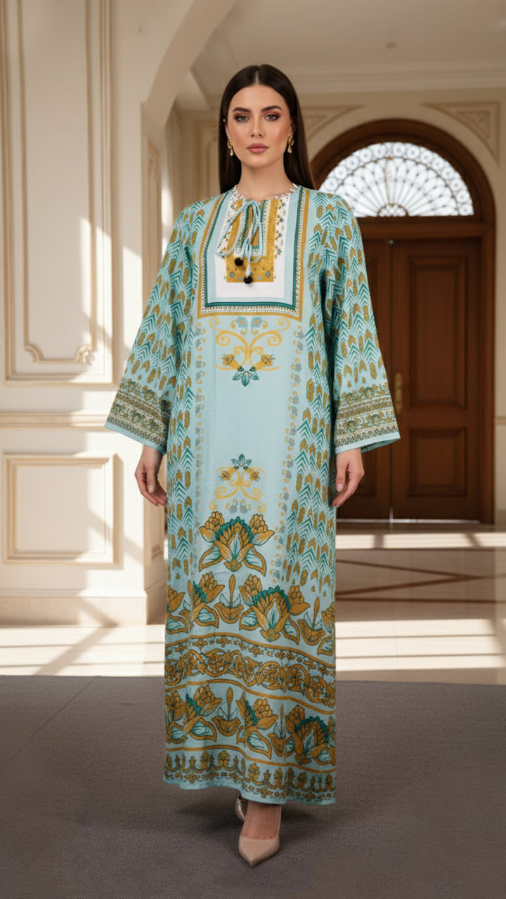 Verdant Dawn Kaftan Dress
