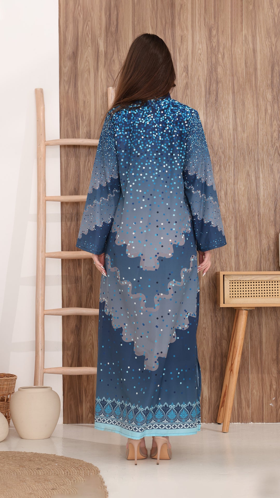 Rubelina Azure Kaftan Dress
