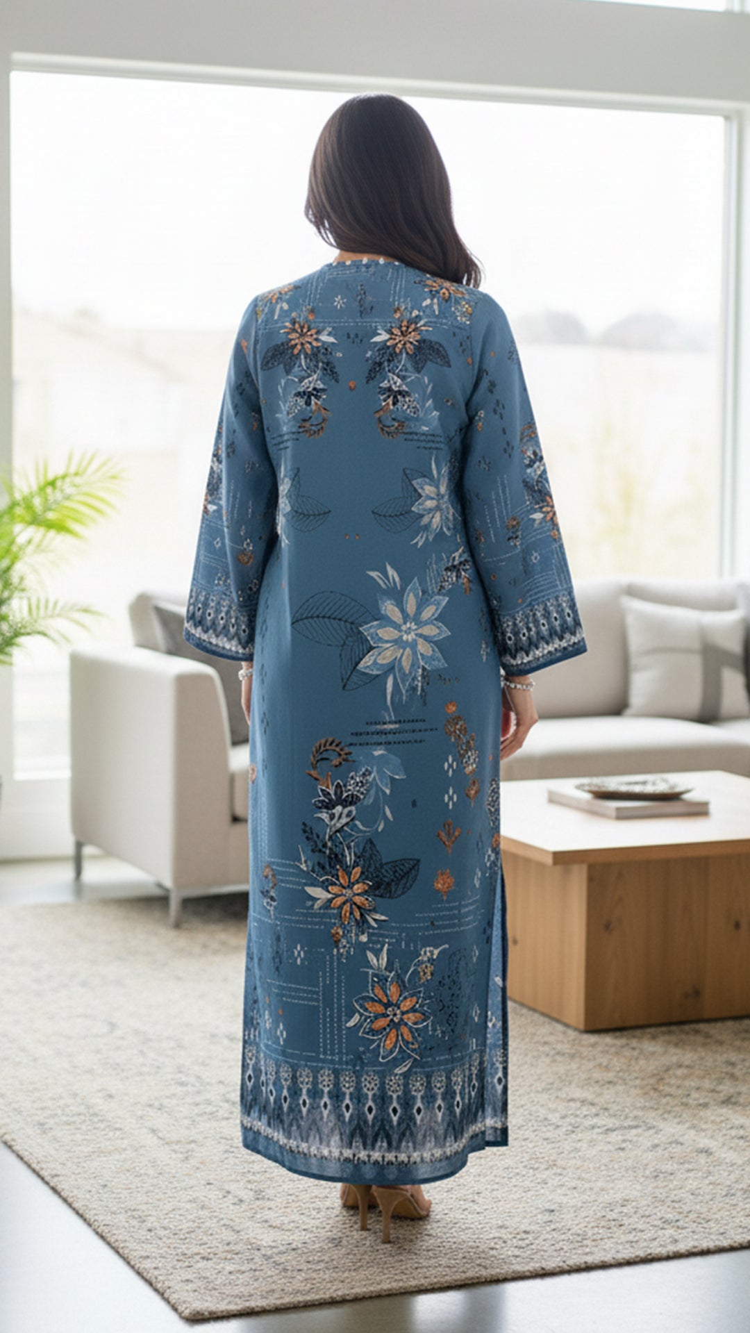 Indigo Serenity Kaftan Dress