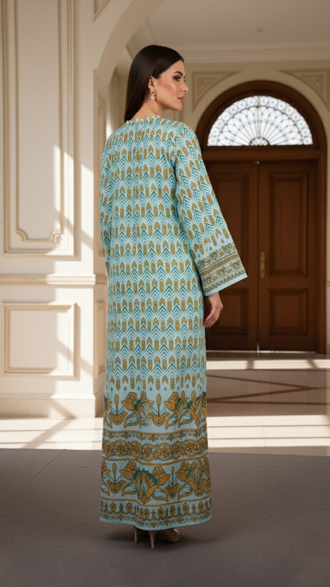 Verdant Dawn Kaftan Dress