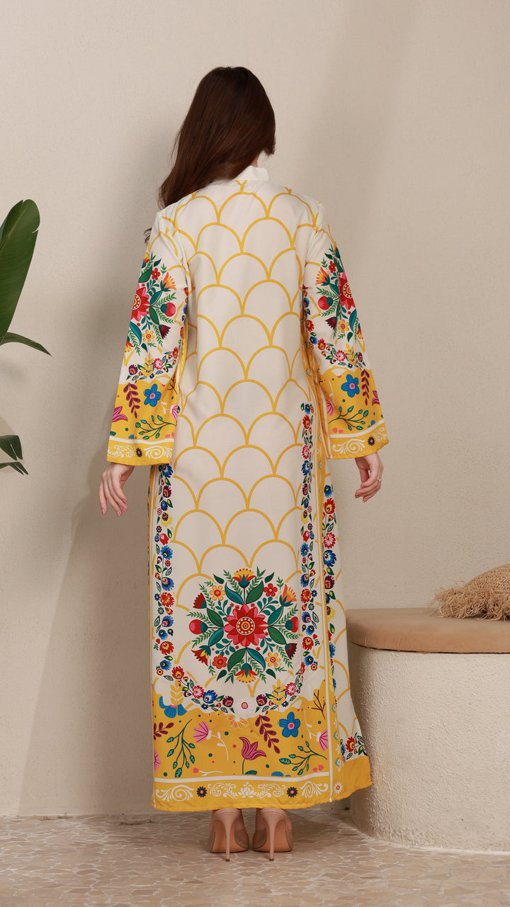 Vibrant Reverie Kaftan Dress