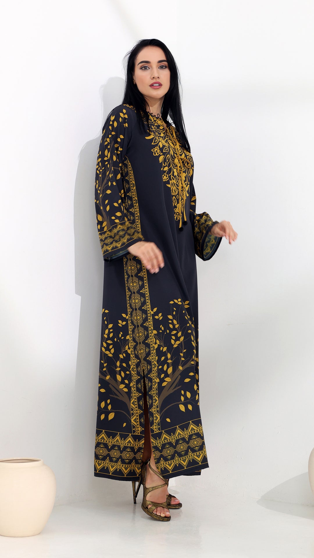 Elaren Onyx Kaftan Dress