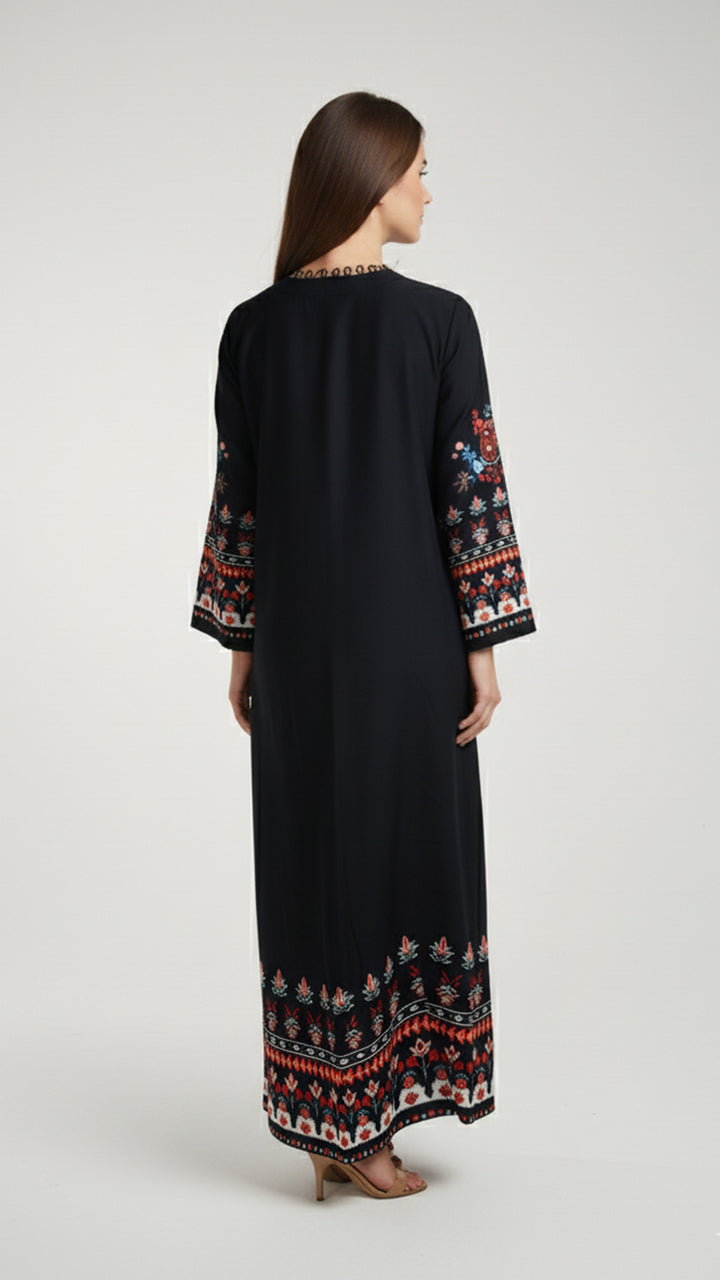 Onyx Ornament Kaftan Dress