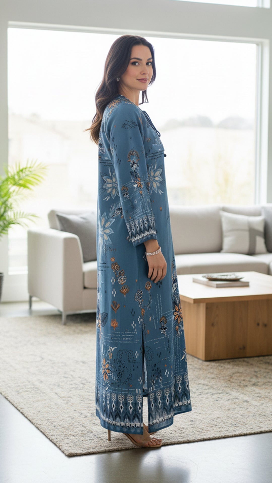 Indigo Serenity Kaftan Dress