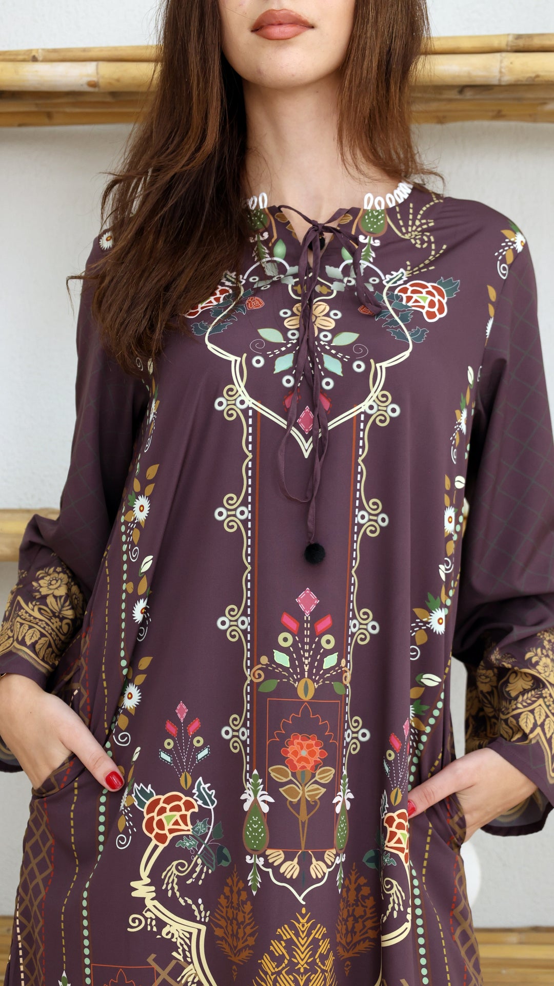 Cressida Garnet Kaftan Dress