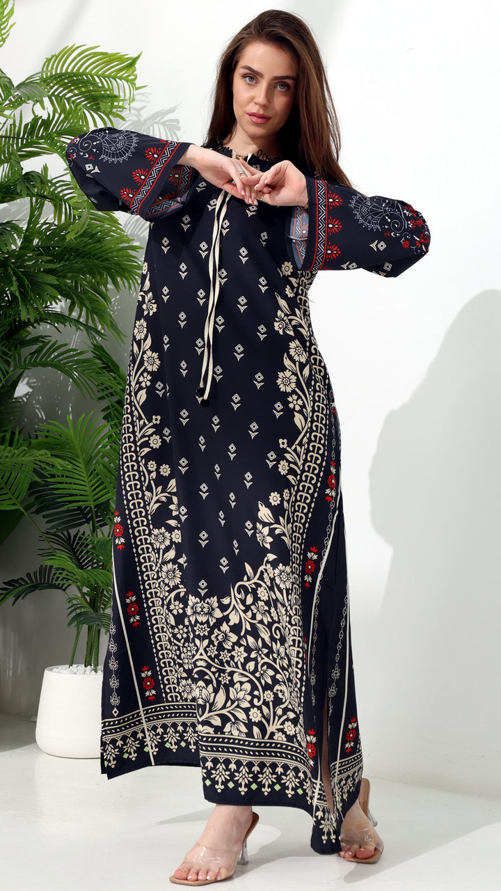 Zephara Noire Kaftan Dress