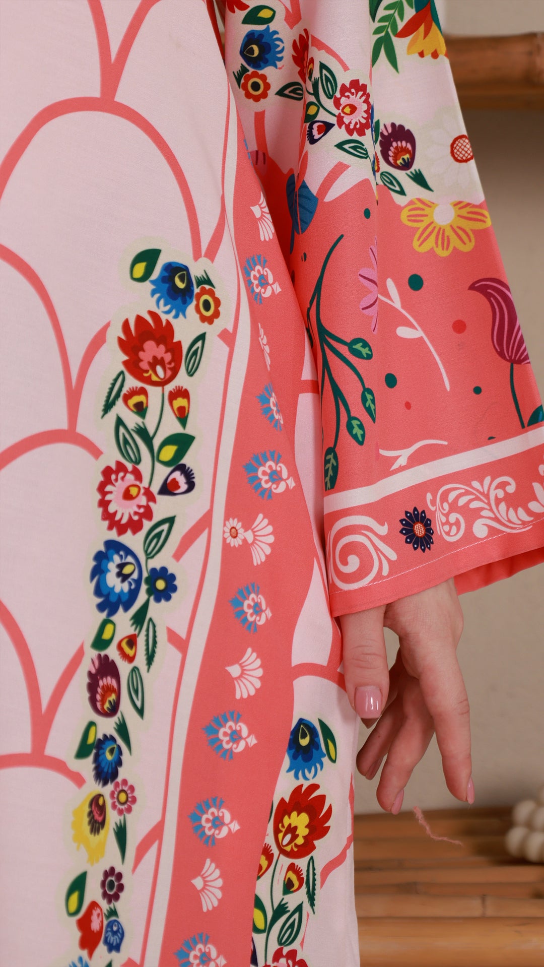 Vibrant Roselle Kaftan Dress