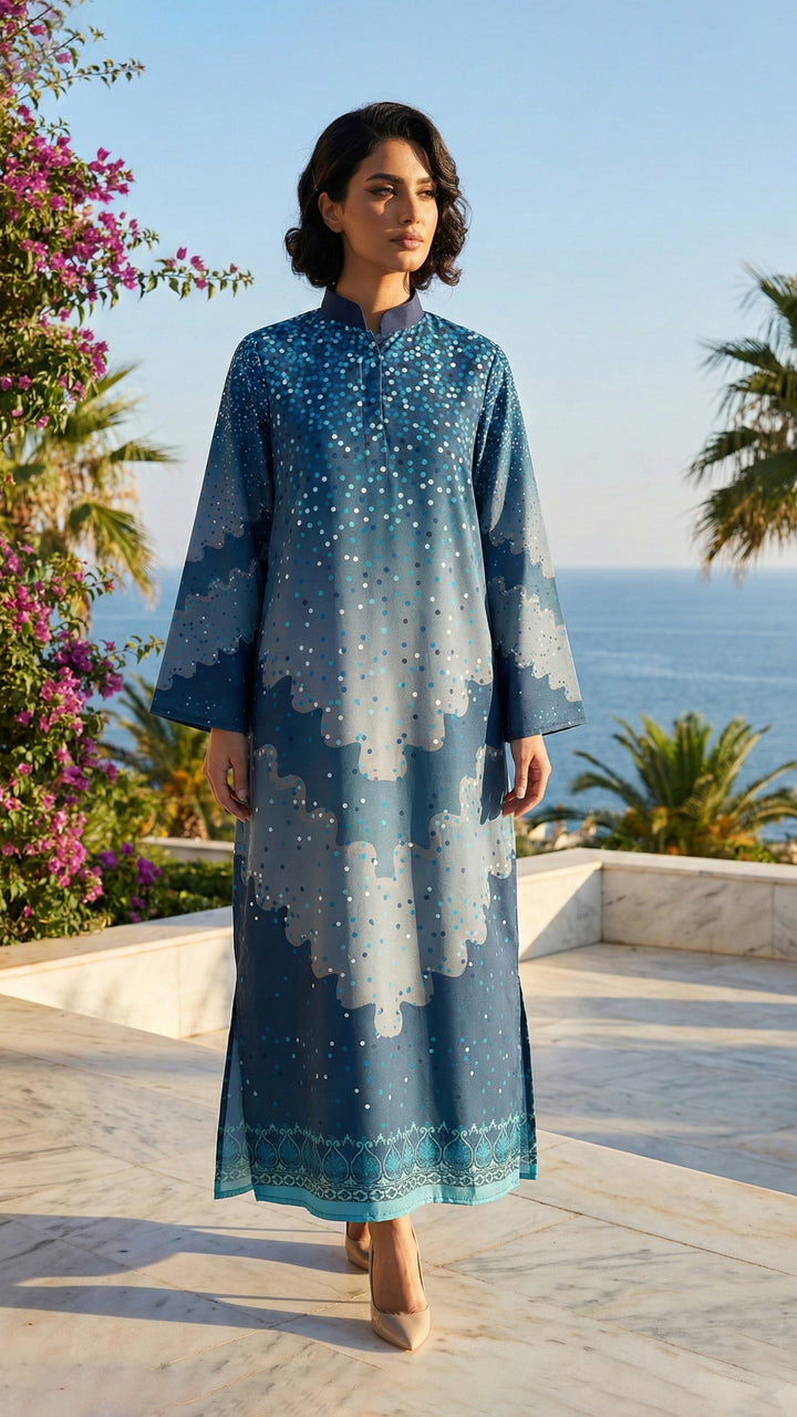 Rubelina Azure Kaftan Dress
