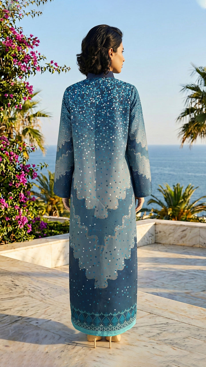 Rubelina Azure Kaftan Dress