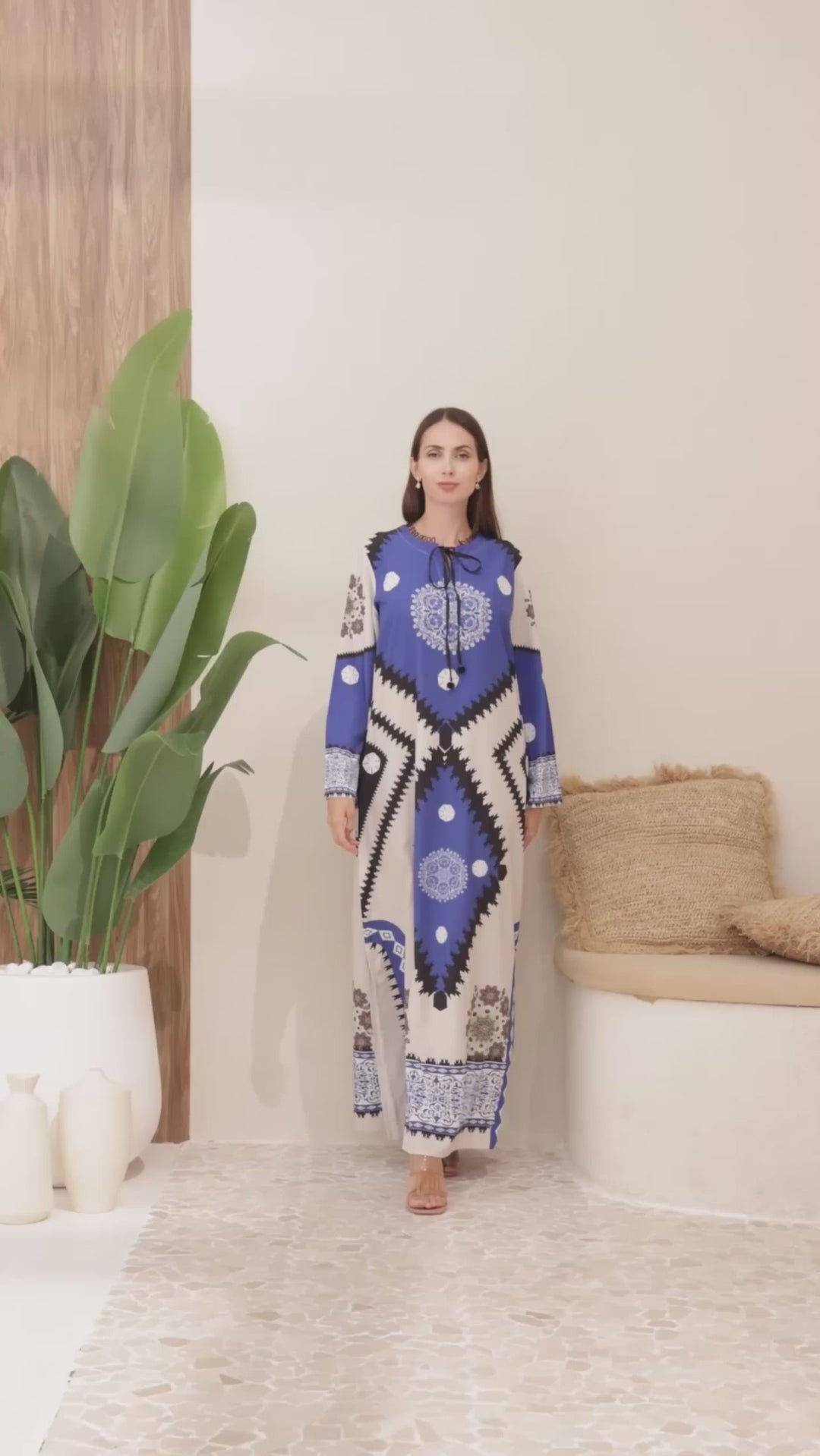 Layali Blue Mist Kaftan Dress