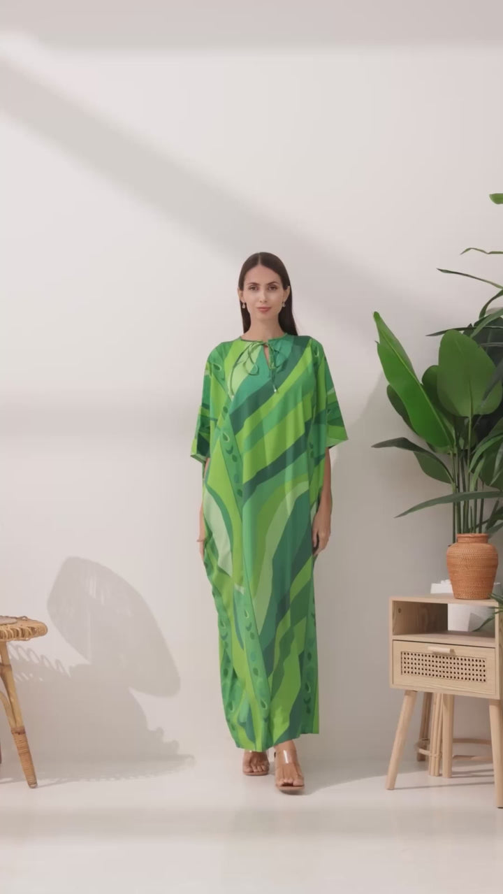 Celestial Green Elegance Kaftan