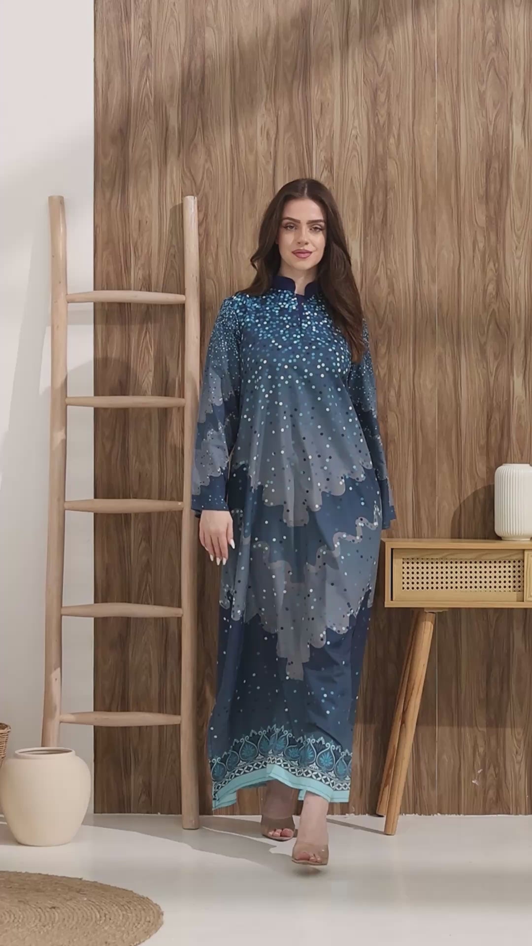 Rubelina Azure Kaftan Dress