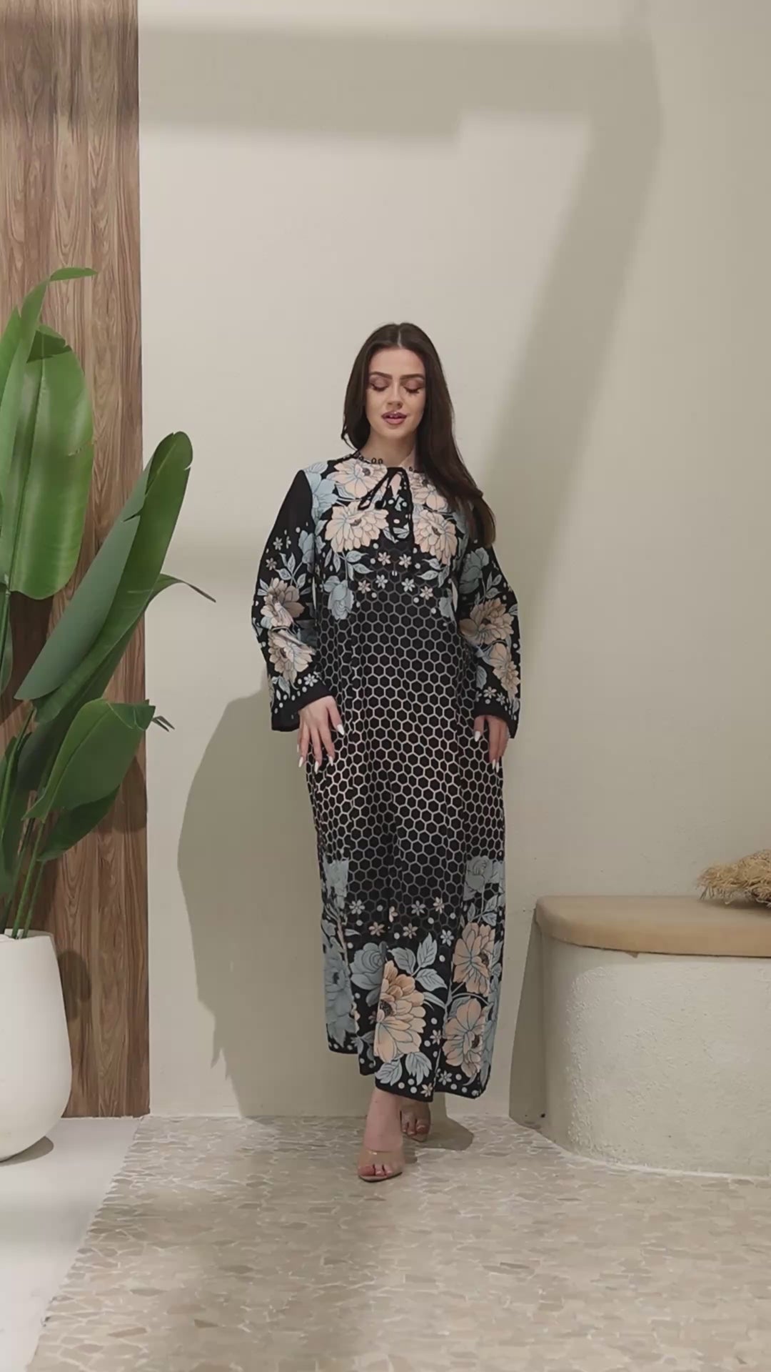 Fleur Noire Kaftan Dress