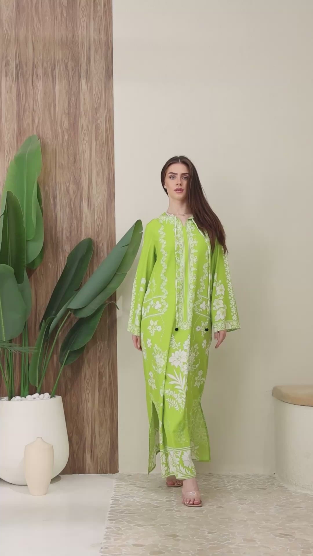 Sylvie Verde Kaftan Dress