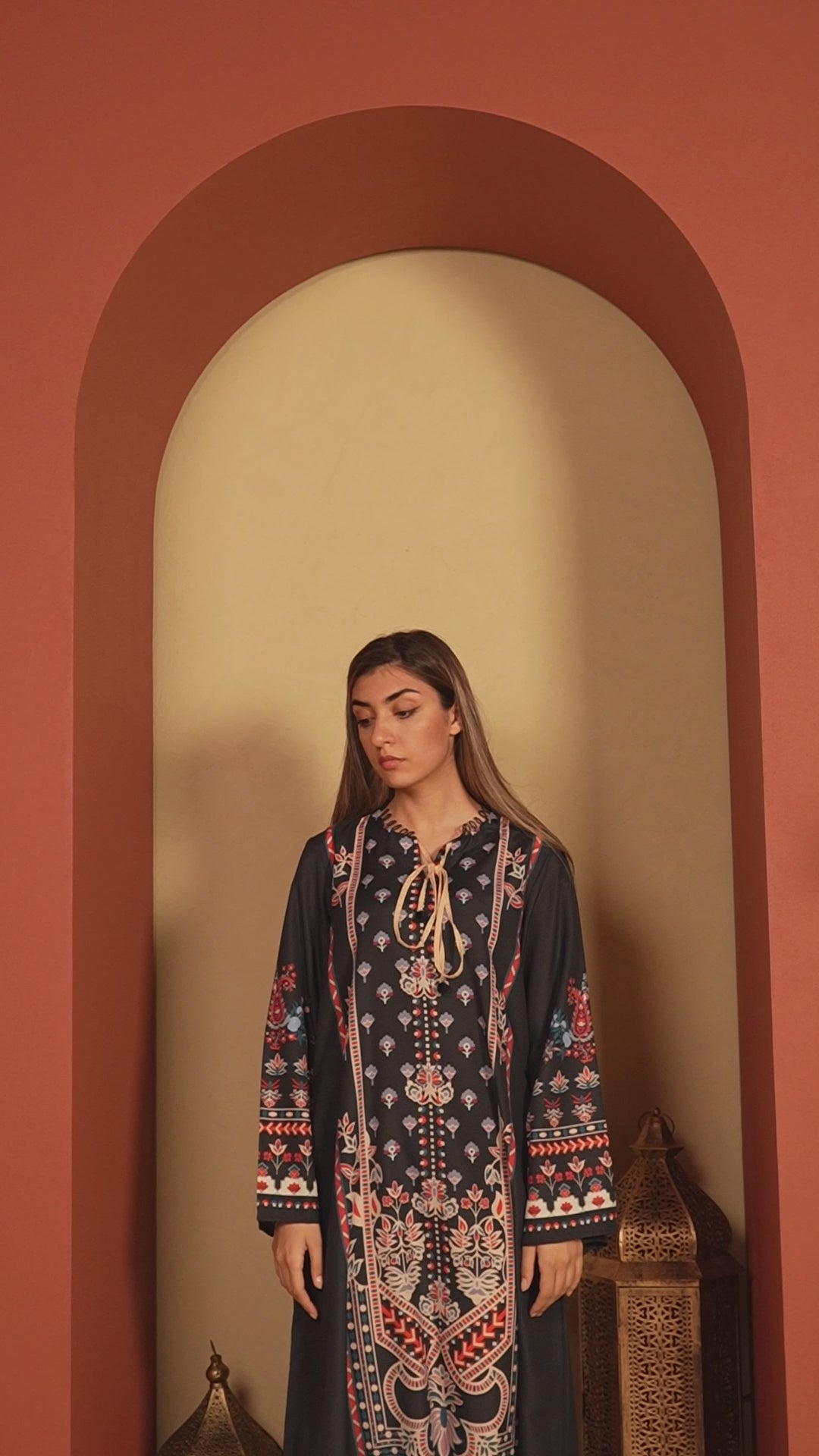 Onyx Ornament Kaftan Dress